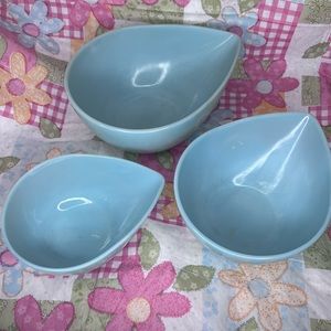 VINTAGE FIRE  KING  DELPHITE NESTING MIXING BOWLS GLASS STACKING